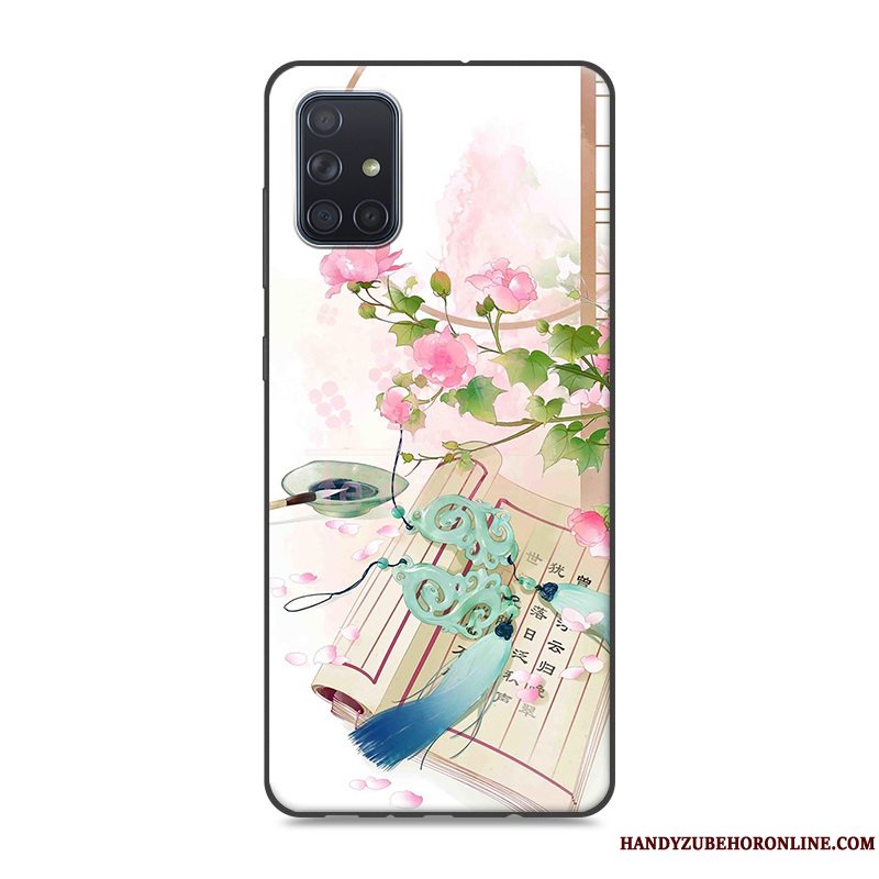 Etui Samsung Galaxy A51 Beskyttelse Kinesisk Stil Blå, Cover Samsung Galaxy A51 Vintage Telefontrend