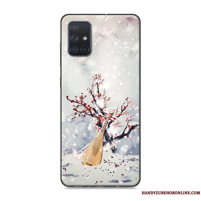 Etui Samsung Galaxy A51 Beskyttelse Kinesisk Stil Blå, Cover Samsung Galaxy A51 Vintage Telefontrend