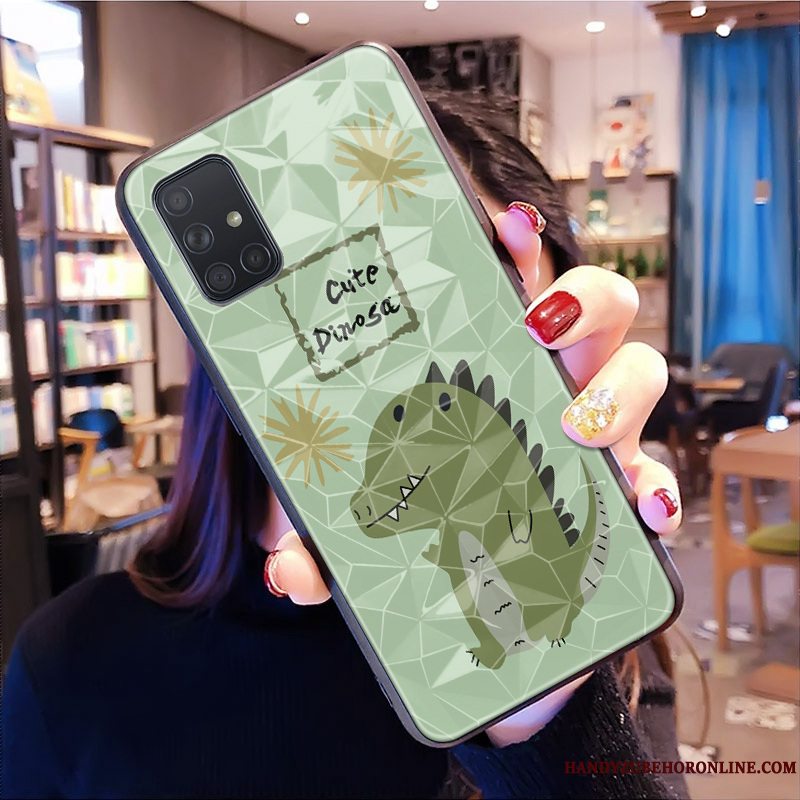 Etui Samsung Galaxy A51 Blød Mønster Smuk, Cover Samsung Galaxy A51 Cartoon Blå Rombe