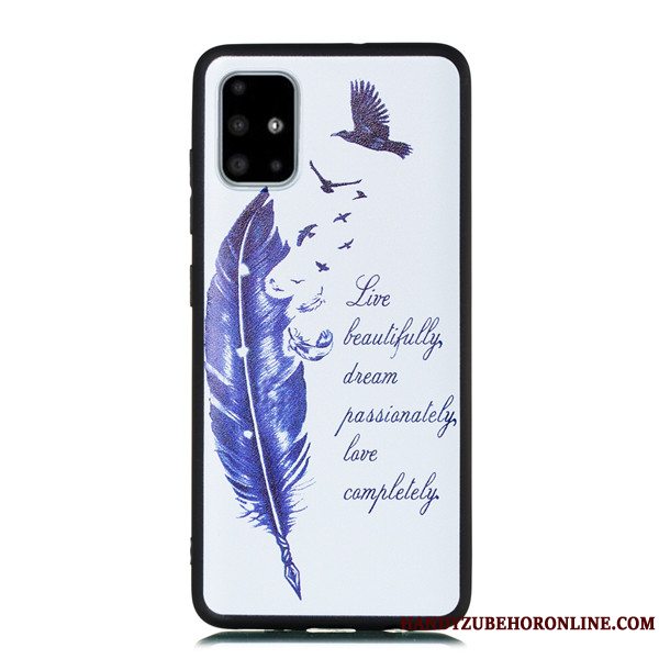 Etui Samsung Galaxy A51 Cartoon Telefonhængende Ornamenter, Cover Samsung Galaxy A51 Tasker Nubuck Anti-fald