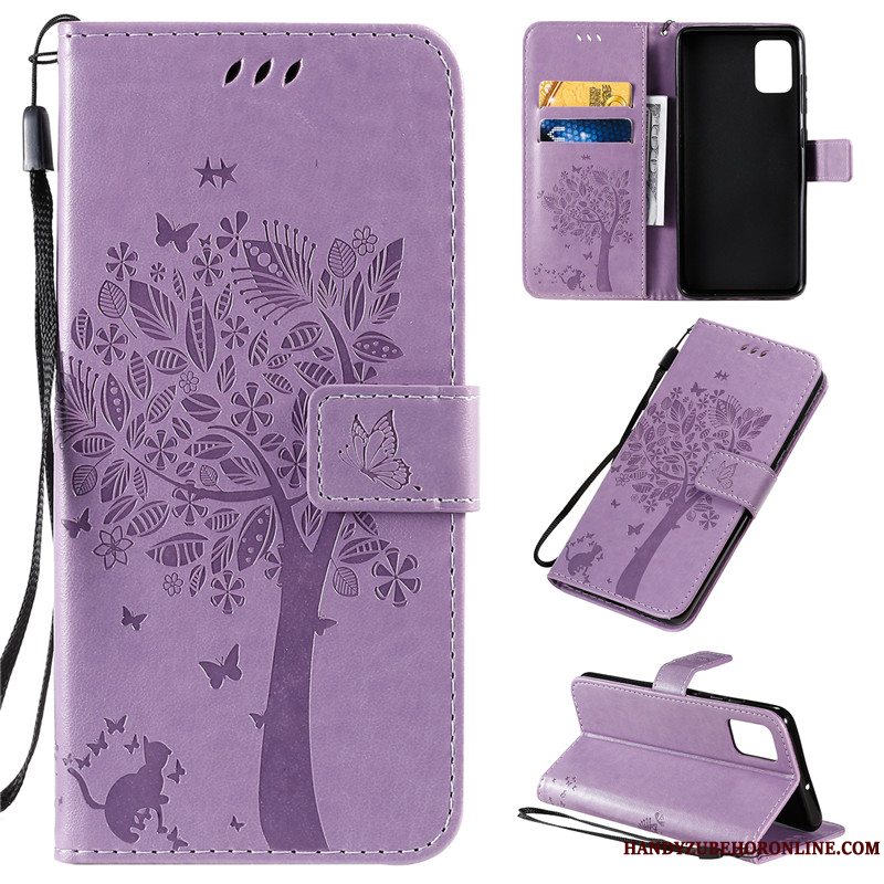 Etui Samsung Galaxy A51 Folio Telefonrød, Cover Samsung Galaxy A51 Tasker Anti-fald