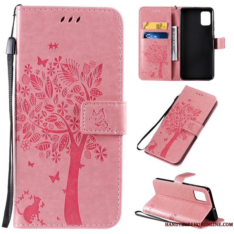 Etui Samsung Galaxy A51 Folio Telefonrød, Cover Samsung Galaxy A51 Tasker Anti-fald