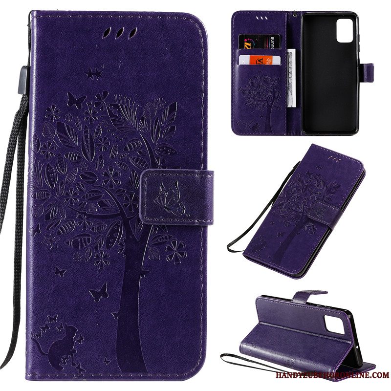 Etui Samsung Galaxy A51 Folio Telefonrød, Cover Samsung Galaxy A51 Tasker Anti-fald