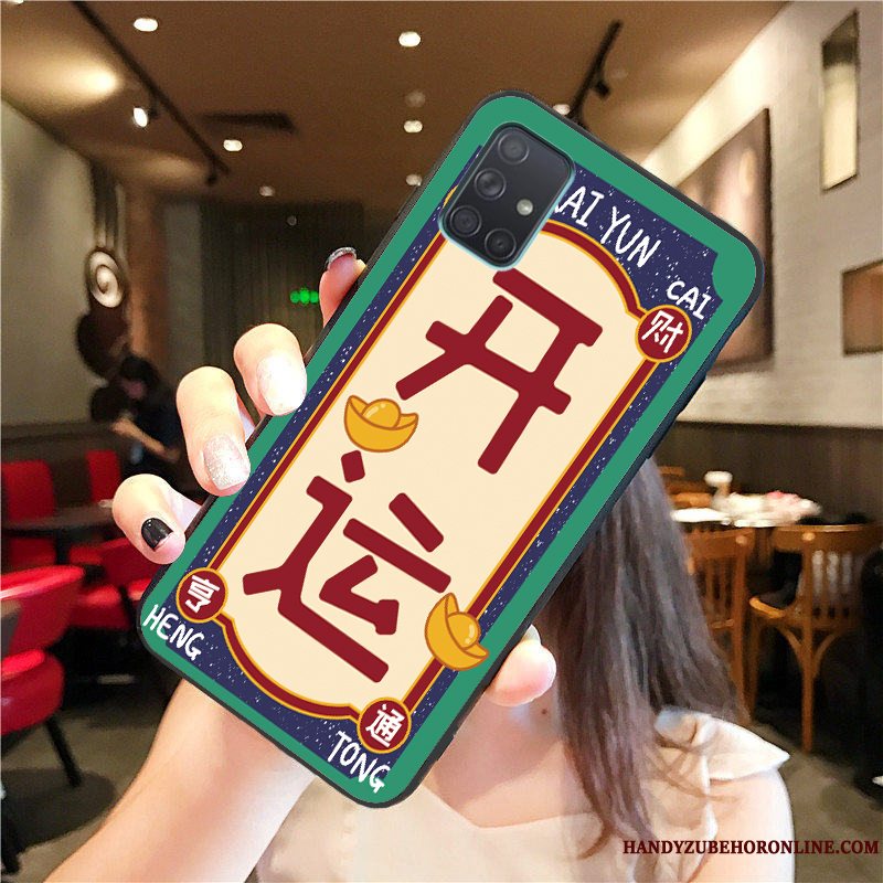 Etui Samsung Galaxy A51 Silikone Anti-fald Rotte, Cover Samsung Galaxy A51 Cartoon Wealth Telefon