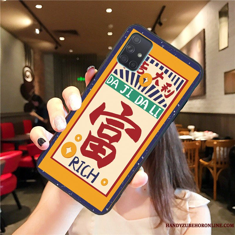 Etui Samsung Galaxy A51 Silikone Anti-fald Rotte, Cover Samsung Galaxy A51 Cartoon Wealth Telefon
