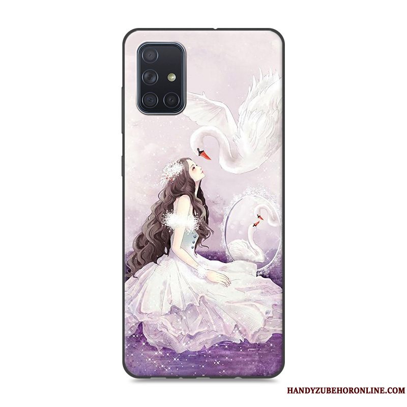 Etui Samsung Galaxy A51 Silikone Lyserød Telefon, Cover Samsung Galaxy A51 Beskyttelse Trend