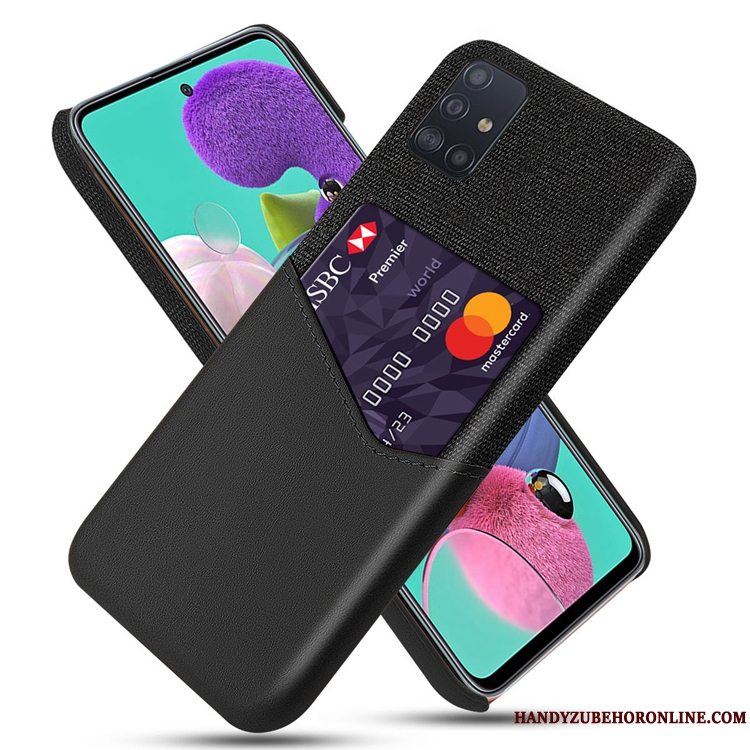 Etui Samsung Galaxy A51 Tasker Telefonkort, Cover Samsung Galaxy A51 Læder Anti-fald Af Personlighed