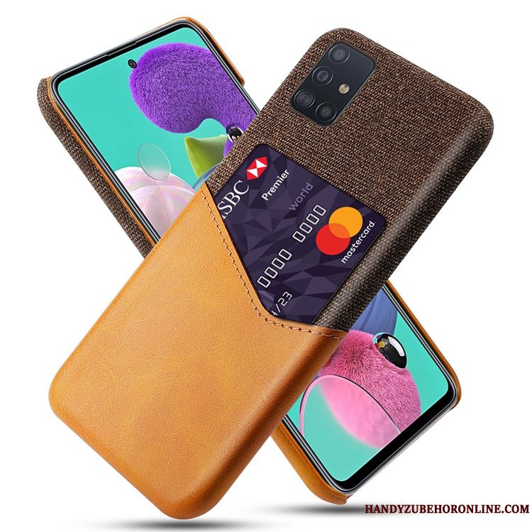 Etui Samsung Galaxy A51 Tasker Telefonkort, Cover Samsung Galaxy A51 Læder Anti-fald Af Personlighed