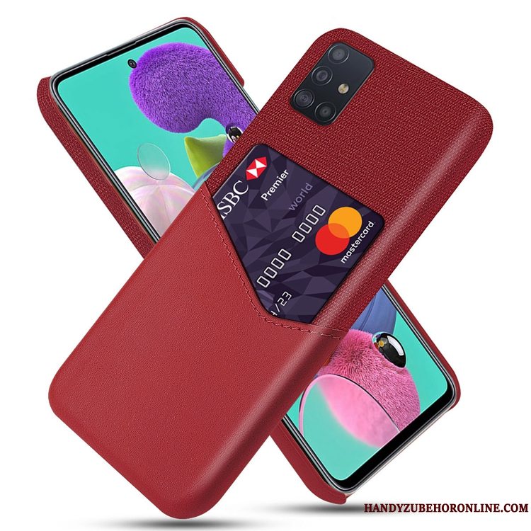 Etui Samsung Galaxy A51 Tasker Telefonkort, Cover Samsung Galaxy A51 Læder Anti-fald Af Personlighed