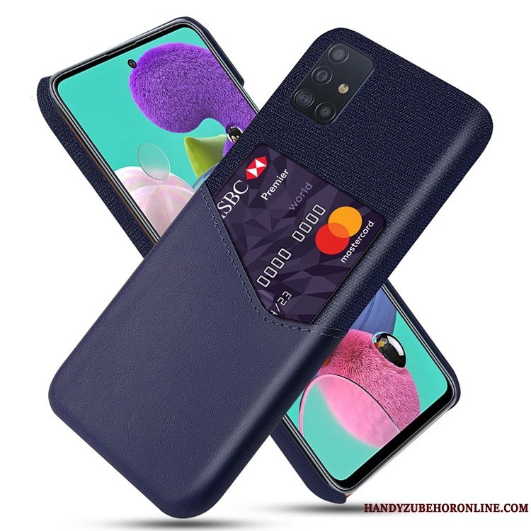 Etui Samsung Galaxy A51 Tasker Telefonkort, Cover Samsung Galaxy A51 Læder Anti-fald Af Personlighed