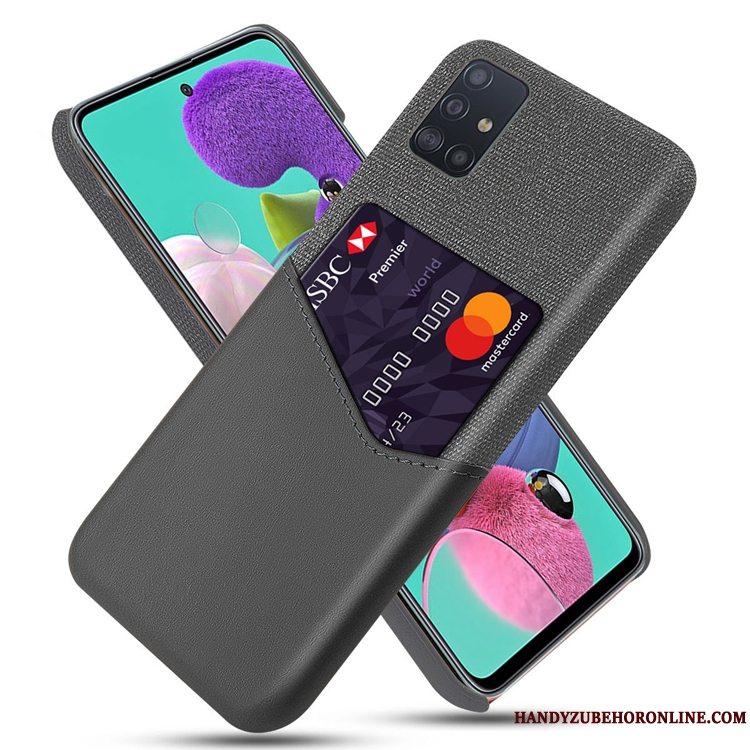 Etui Samsung Galaxy A51 Tasker Telefonkort, Cover Samsung Galaxy A51 Læder Anti-fald Af Personlighed