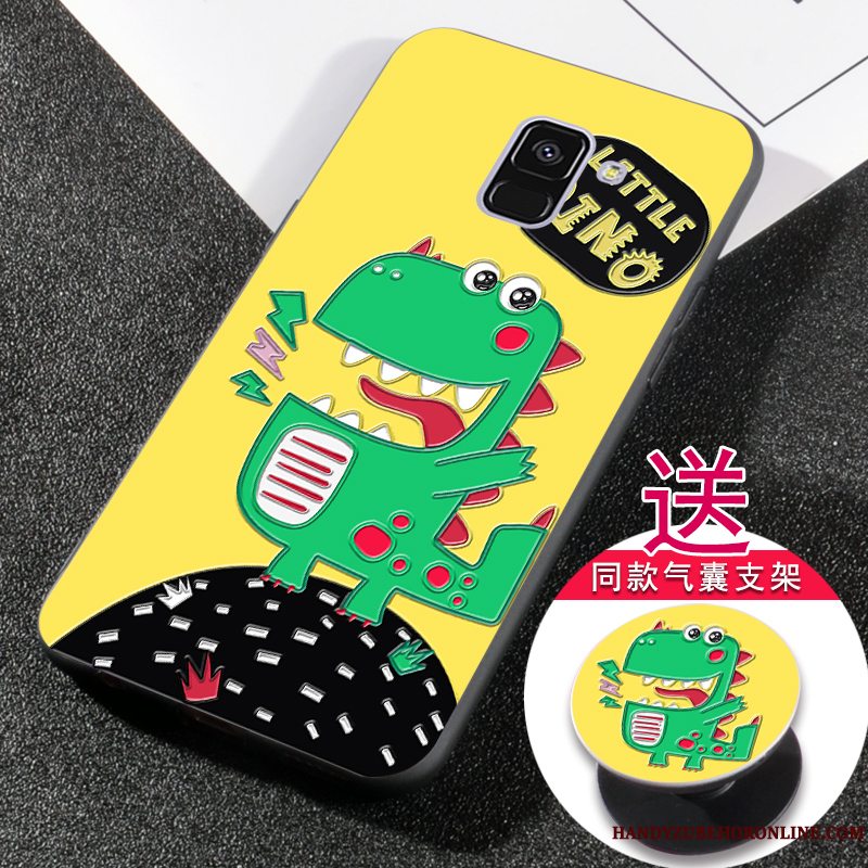 Etui Samsung Galaxy A6 Blød Anti-fald Dragon, Cover Samsung Galaxy A6 Support Af Personlighed Gul