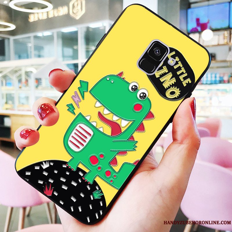 Etui Samsung Galaxy A6 Blød Anti-fald Dragon, Cover Samsung Galaxy A6 Support Af Personlighed Gul