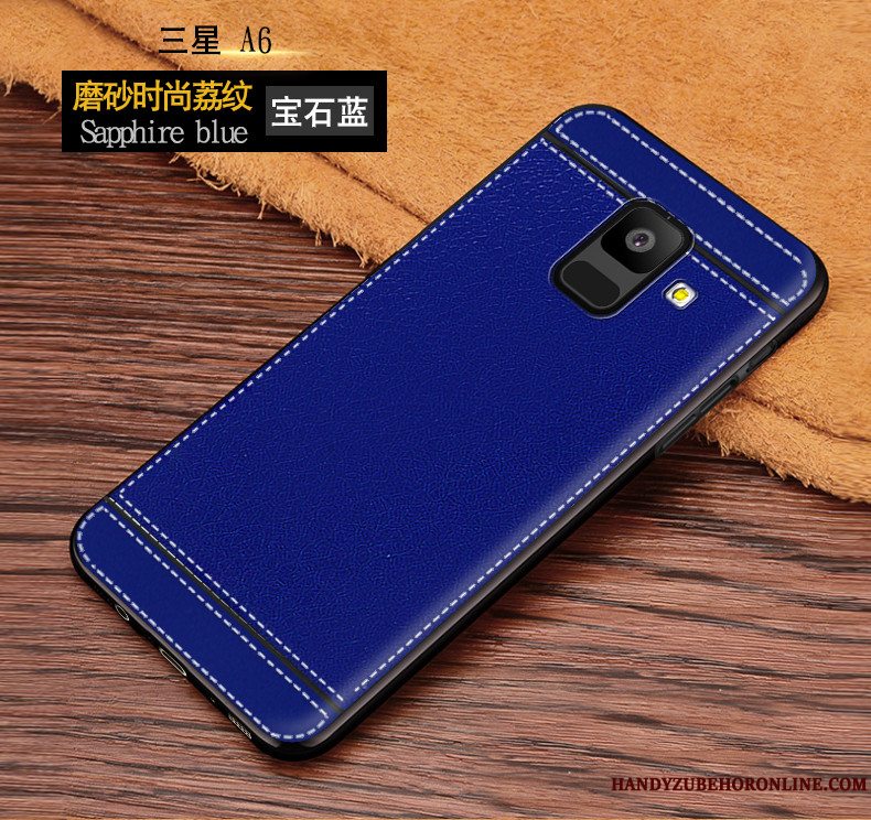 Etui Samsung Galaxy A6 Blød Mønster Anti-fald, Cover Samsung Galaxy A6 Læder Rød Simple