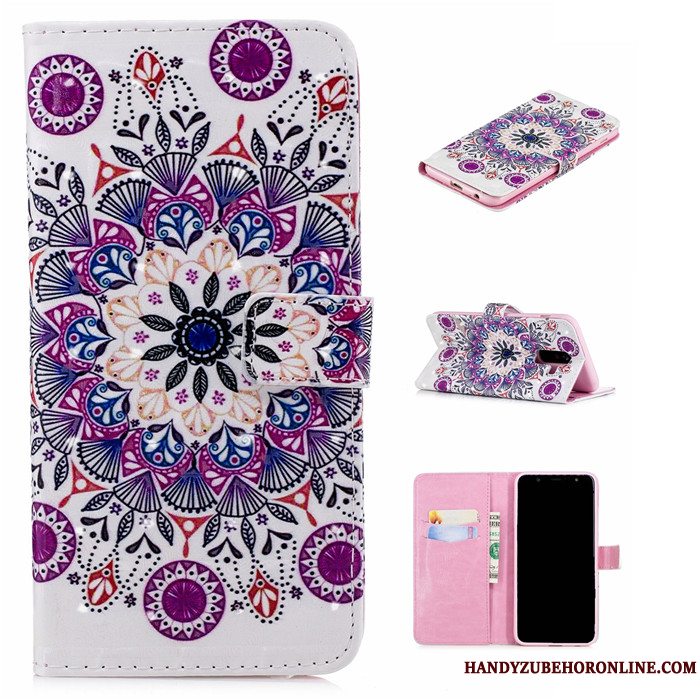 Etui Samsung Galaxy A6 Folio Lyserød Telefon, Cover Samsung Galaxy A6 Blød