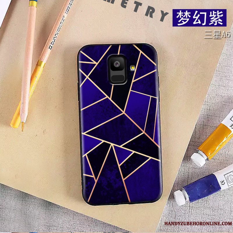 Etui Samsung Galaxy A6 Kreativ Trend Grøn, Cover Samsung Galaxy A6 Blød Telefonnubuck