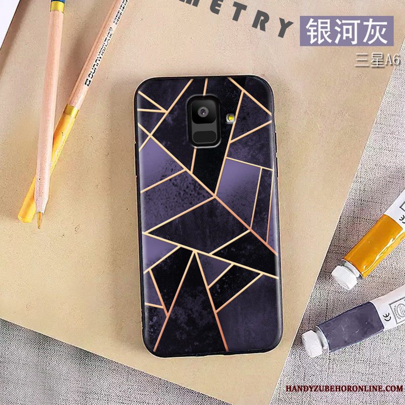 Etui Samsung Galaxy A6 Kreativ Trend Grøn, Cover Samsung Galaxy A6 Blød Telefonnubuck