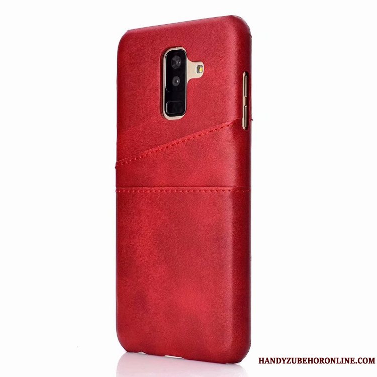 Etui Samsung Galaxy A6+ Læder Simple Bagdæksel, Cover Samsung Galaxy A6+ Beskyttelse Trend Gul