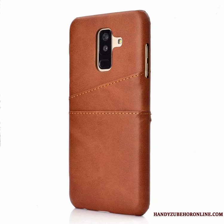 Etui Samsung Galaxy A6+ Læder Simple Bagdæksel, Cover Samsung Galaxy A6+ Beskyttelse Trend Gul