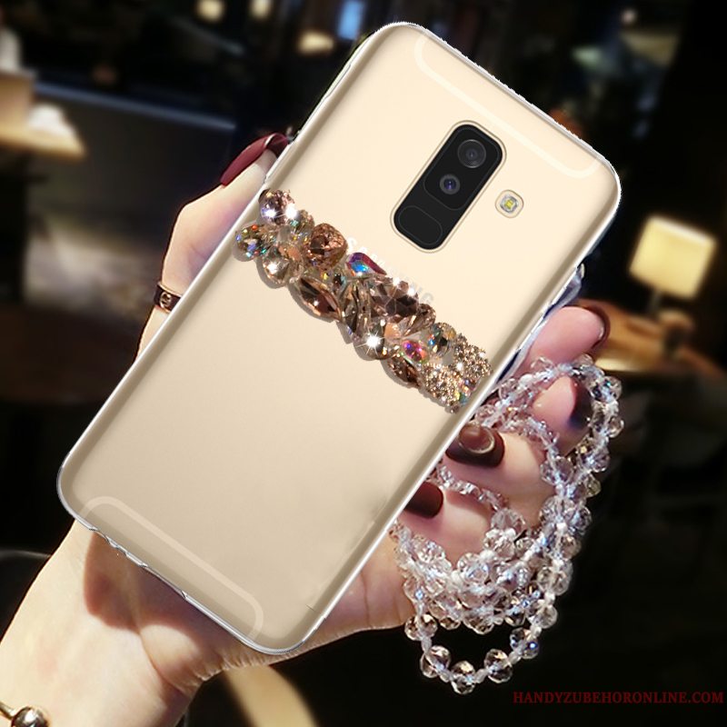 Etui Samsung Galaxy A6+ Strass Hængende Ornamenter Kærlighed, Cover Samsung Galaxy A6+ Beskyttelse Telefonanti-fald