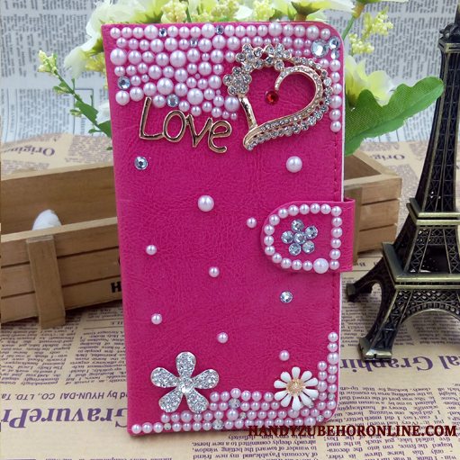 Etui Samsung Galaxy A6+ Strass Rød Telefon, Cover Samsung Galaxy A6+ Beskyttelse Cool Hængende Ornamenter