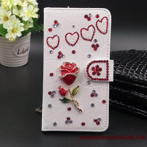 Etui Samsung Galaxy A6+ Strass Rød Telefon, Cover Samsung Galaxy A6+ Beskyttelse Cool Hængende Ornamenter