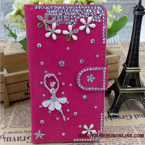 Etui Samsung Galaxy A6+ Strass Rød Telefon, Cover Samsung Galaxy A6+ Beskyttelse Cool Hængende Ornamenter