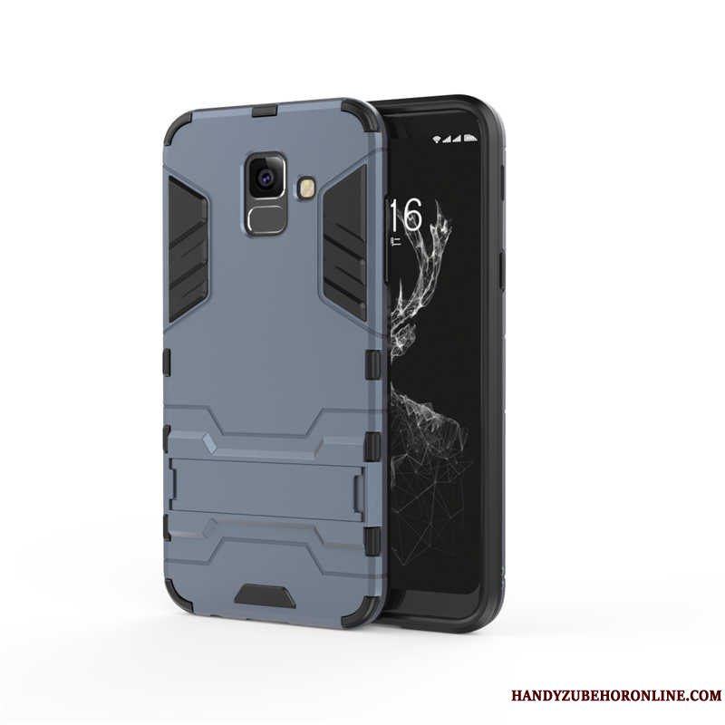 Etui Samsung Galaxy A6 Support Anti-fald Blå, Cover Samsung Galaxy A6 Tasker Telefonhård