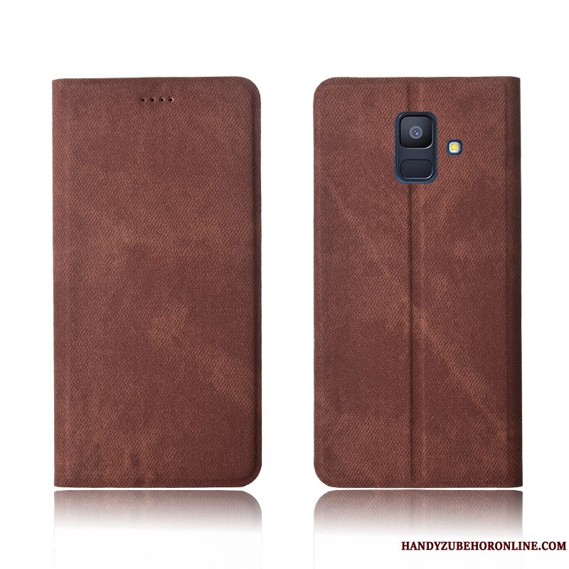 Etui Samsung Galaxy A6 Tasker Lyserød Anti-fald, Cover Samsung Galaxy A6 Beskyttelse Telefondenim