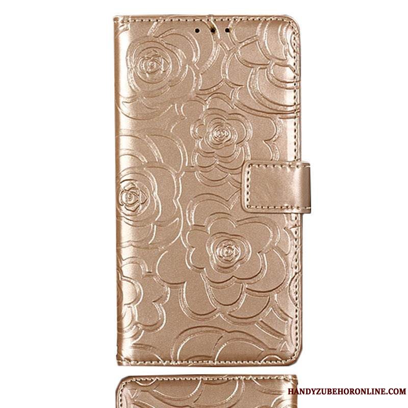 Etui Samsung Galaxy A60 Beskyttelse Anti-fald Guld, Cover Samsung Galaxy A60 Læder Telefon