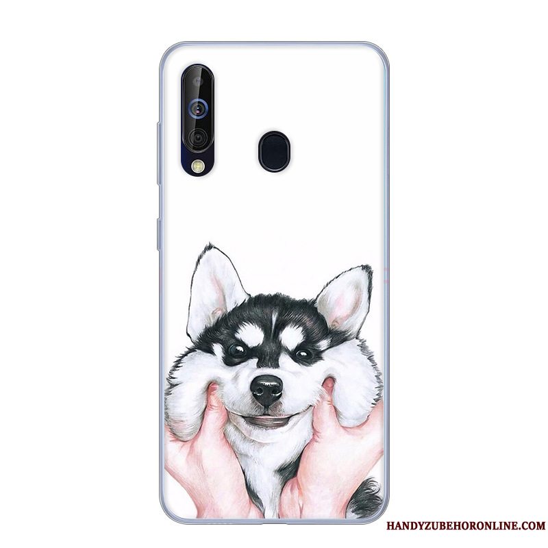 Etui Samsung Galaxy A60 Beskyttelse Hvid Anti-fald, Cover Samsung Galaxy A60 Blød Lyserød Telefon