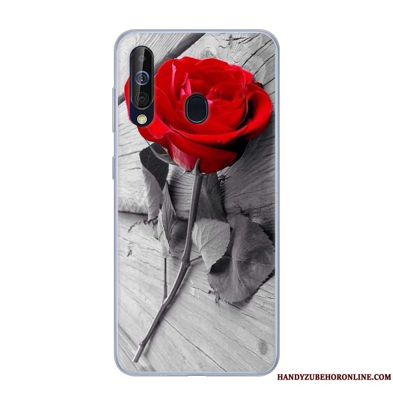 Etui Samsung Galaxy A60 Beskyttelse Hvid Anti-fald, Cover Samsung Galaxy A60 Blød Lyserød Telefon