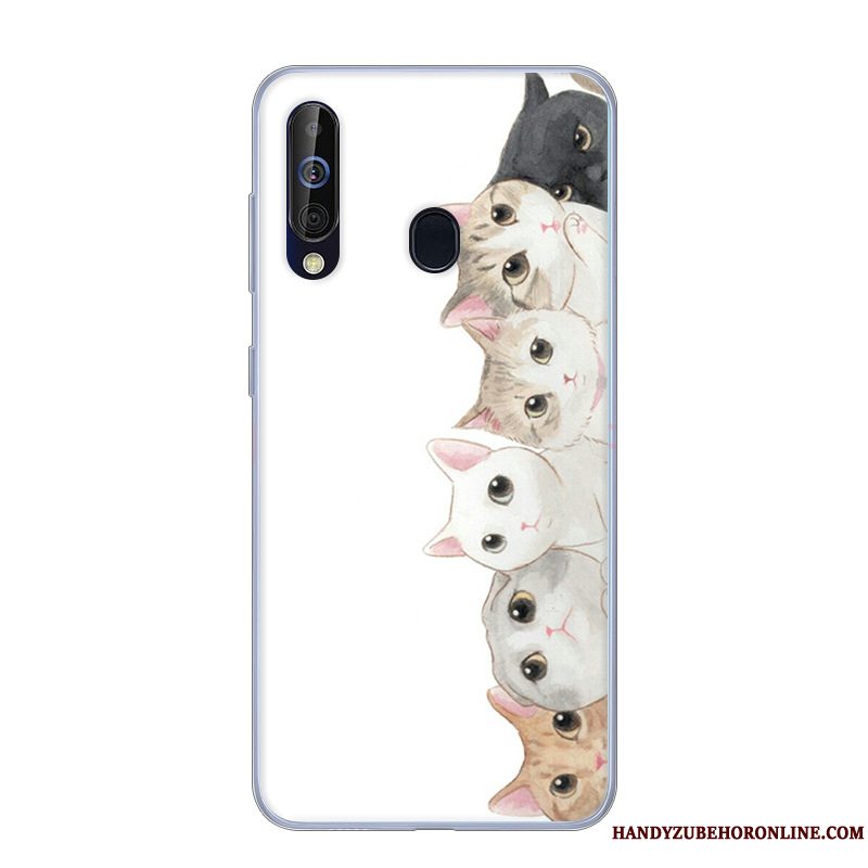 Etui Samsung Galaxy A60 Beskyttelse Hvid Anti-fald, Cover Samsung Galaxy A60 Blød Lyserød Telefon