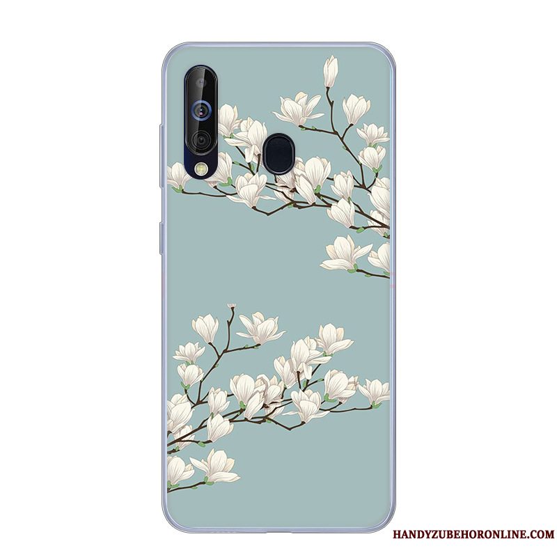 Etui Samsung Galaxy A60 Beskyttelse Hvid Anti-fald, Cover Samsung Galaxy A60 Blød Lyserød Telefon