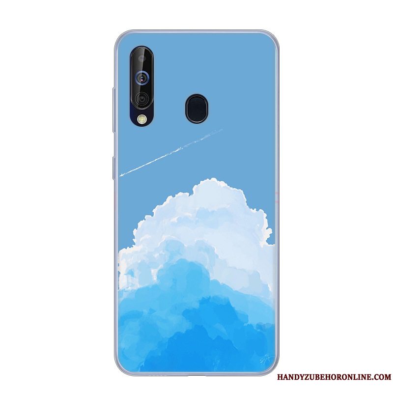 Etui Samsung Galaxy A60 Beskyttelse Hvid Anti-fald, Cover Samsung Galaxy A60 Blød Lyserød Telefon