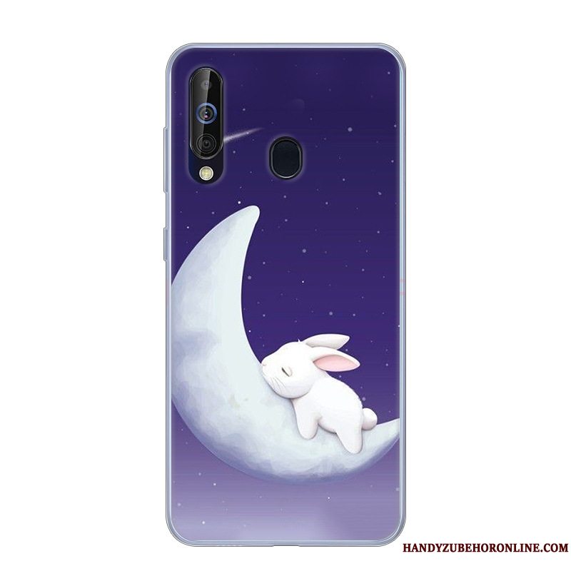 Etui Samsung Galaxy A60 Beskyttelse Hvid Anti-fald, Cover Samsung Galaxy A60 Blød Lyserød Telefon