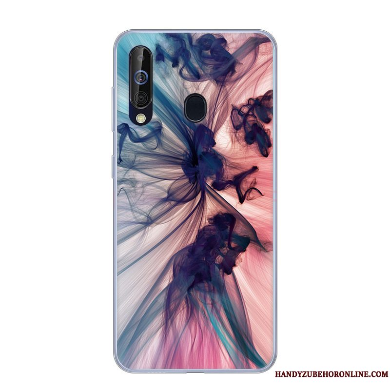 Etui Samsung Galaxy A60 Beskyttelse Hvid Anti-fald, Cover Samsung Galaxy A60 Blød Lyserød Telefon