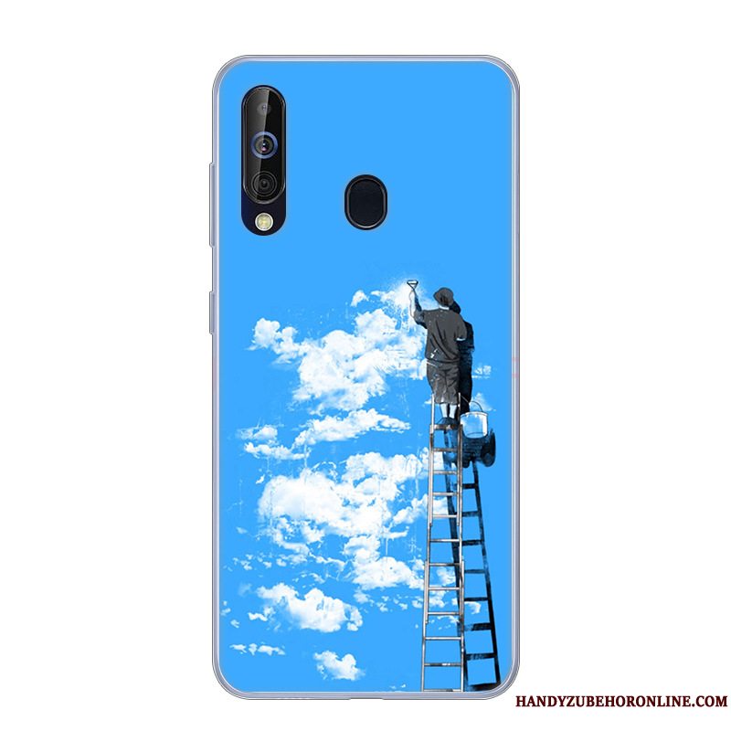 Etui Samsung Galaxy A60 Beskyttelse Hvid Anti-fald, Cover Samsung Galaxy A60 Blød Lyserød Telefon