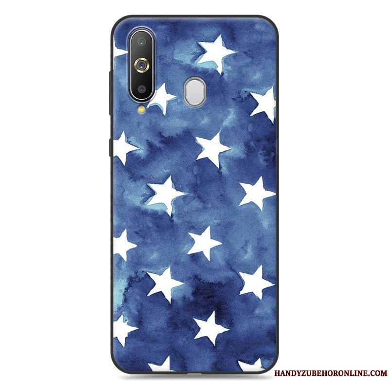 Etui Samsung Galaxy A60 Blød Anti-fald Af Personlighed, Cover Samsung Galaxy A60 Cartoon Blå Trend