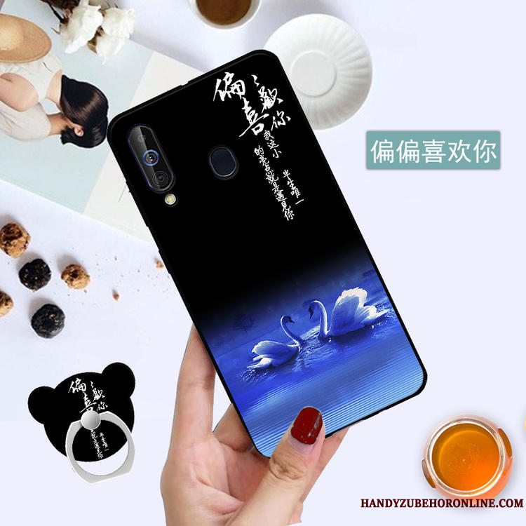 Etui Samsung Galaxy A60 Blød Anti-fald Telefon, Cover Samsung Galaxy A60 Beskyttelse Ring Hængende Ornamenter