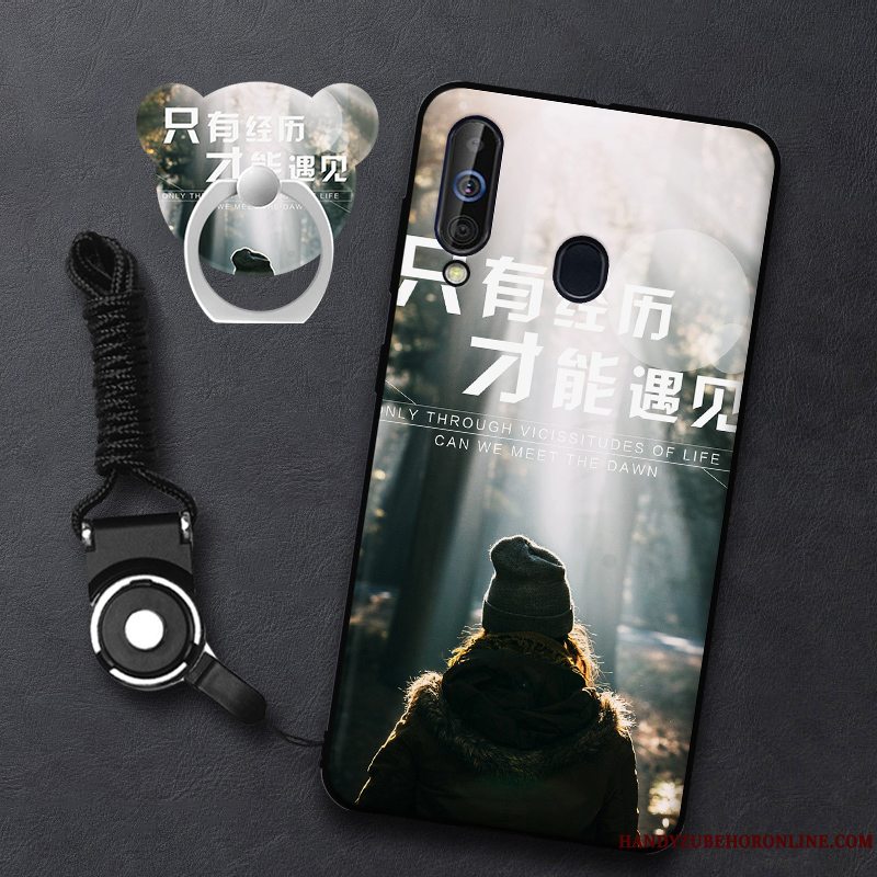 Etui Samsung Galaxy A60 Blød Frisk Telefon, Cover Samsung Galaxy A60 Lyserød Hængende Ornamenter