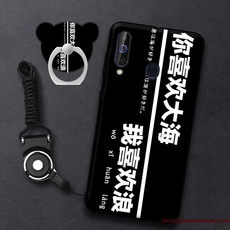 Etui Samsung Galaxy A60 Blød Frisk Telefon, Cover Samsung Galaxy A60 Lyserød Hængende Ornamenter