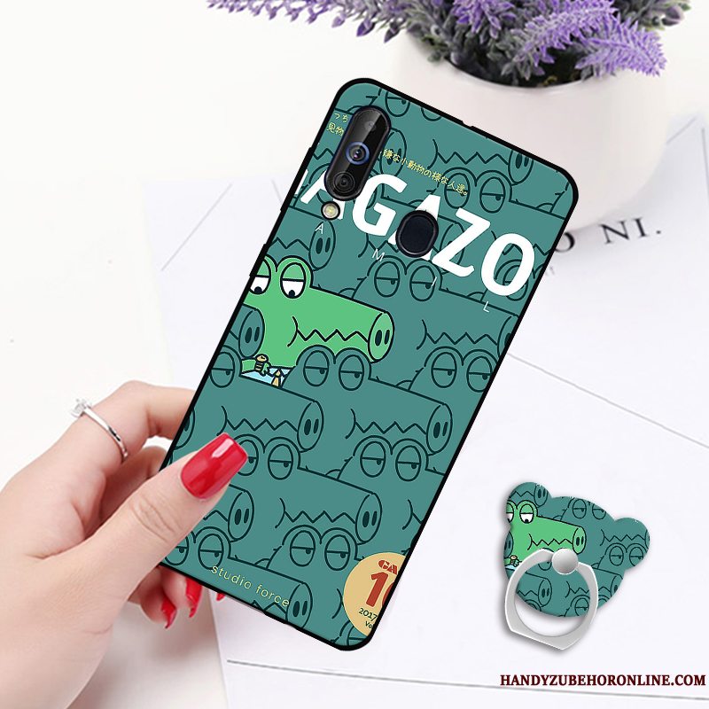 Etui Samsung Galaxy A60 Malet Hvid Telefon, Cover Samsung Galaxy A60 Support Hængende Ornamenter Anti-fald