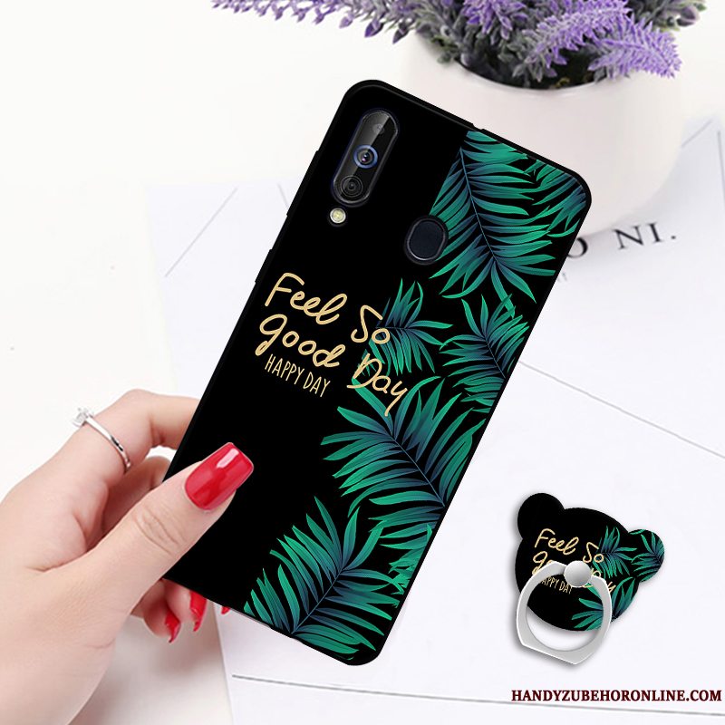 Etui Samsung Galaxy A60 Malet Hvid Telefon, Cover Samsung Galaxy A60 Support Hængende Ornamenter Anti-fald