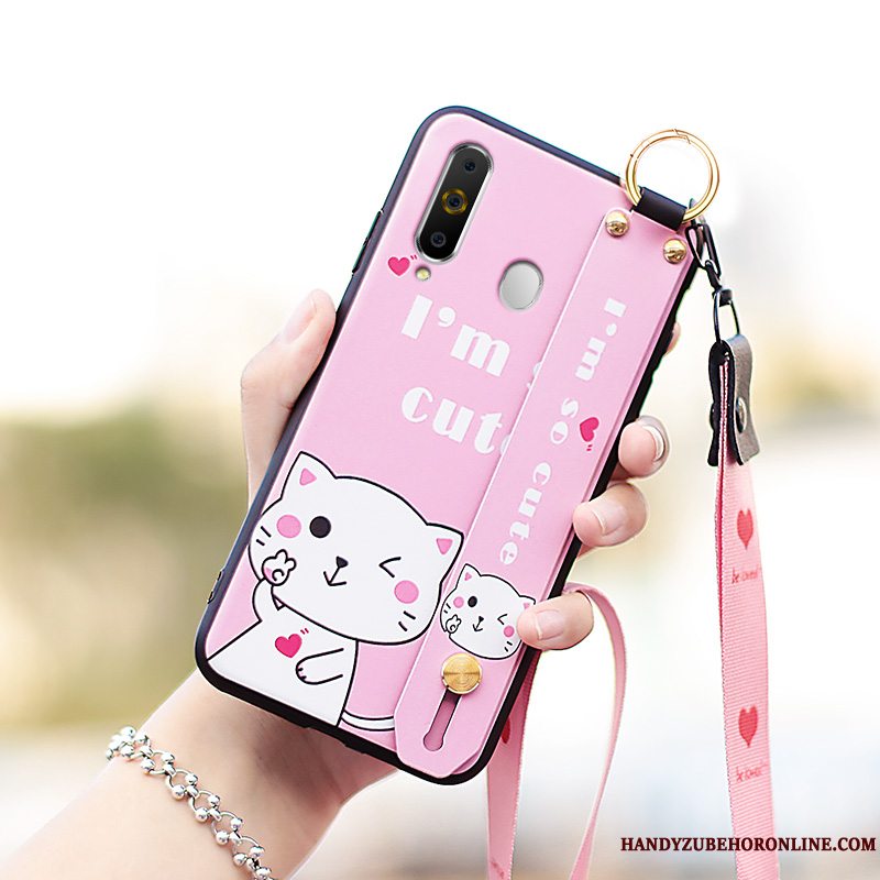 Etui Samsung Galaxy A60 Silikone Anti-fald Trendy, Cover Samsung Galaxy A60 Blød Lyserød Smuk