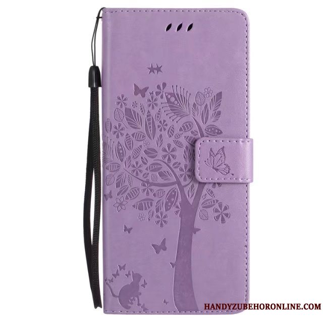 Etui Samsung Galaxy A60 Tasker Rød Kat, Cover Samsung Galaxy A60 Folio Telefontree