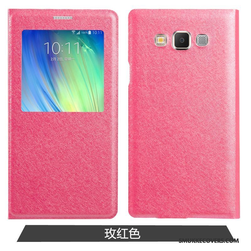 Etui Samsung Galaxy A7 2015 Beskyttelse Anti-fald Guld, Cover Samsung Galaxy A7 2015 Folio Telefon