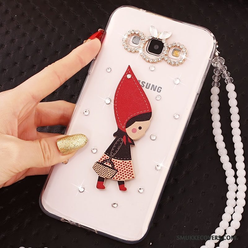 Etui Samsung Galaxy A7 2015 Beskyttelse Hængende Ornamenter Anti-fald, Cover Samsung Galaxy A7 2015 Strass Hvid Telefon