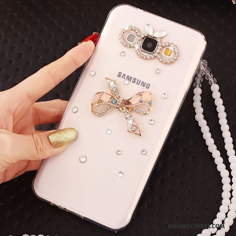 Etui Samsung Galaxy A7 2015 Beskyttelse Hængende Ornamenter Anti-fald, Cover Samsung Galaxy A7 2015 Strass Hvid Telefon