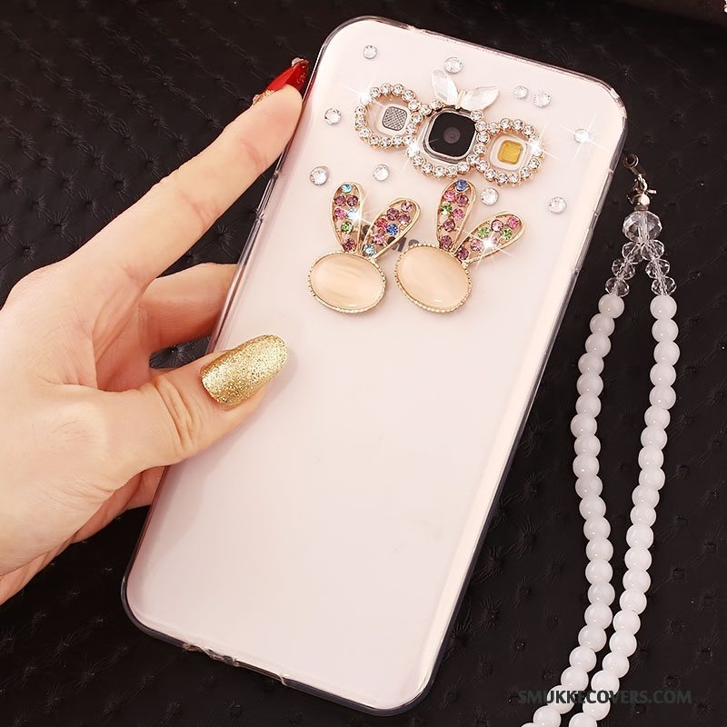 Etui Samsung Galaxy A7 2015 Beskyttelse Hængende Ornamenter Anti-fald, Cover Samsung Galaxy A7 2015 Strass Hvid Telefon